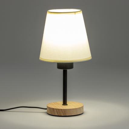 Brilagi - Настолна лампа NUBILA WOOD 1xE27/25W/230V дъб/кремав