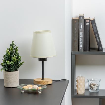 Brilagi - Настолна лампа NUBILA WOOD 1xE27/25W/230V дъб/кремав