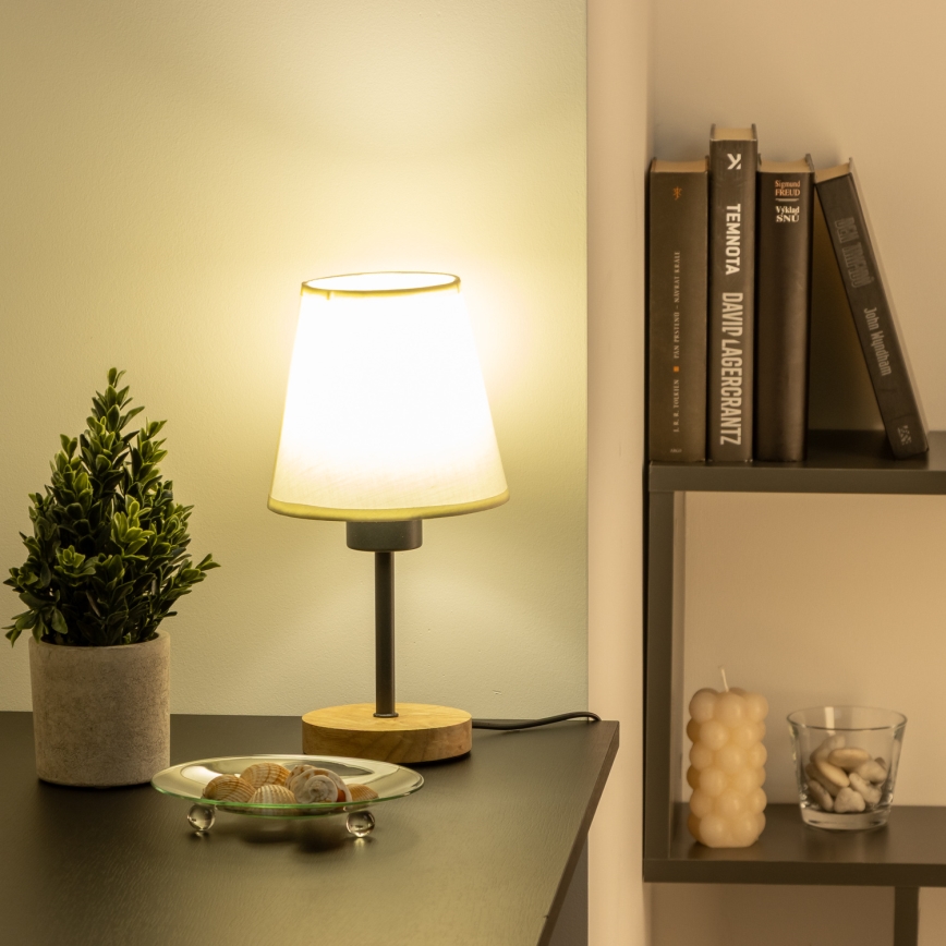 Brilagi - Настолна лампа NUBILA WOOD 1xE27/25W/230V дъб/кремав
