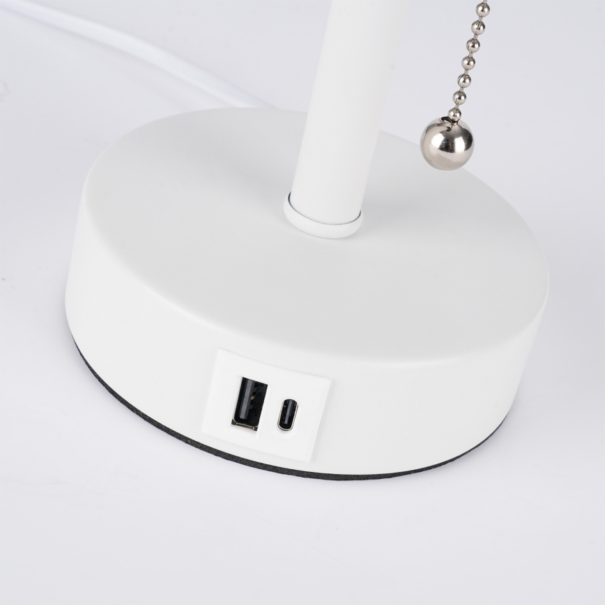 Brilagi - Настолна лампа с USB порт TABLON 1xE27/25W/230V бяла/бежова