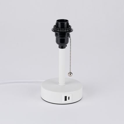 Brilagi - Настолна лампа с USB порт TABLON 1xE27/25W/230V бяла/бежова
