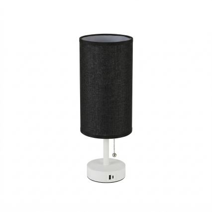 Brilagi - Настолна лампа с USB порт TABLON 1xE27/25W/230V бяла/черна