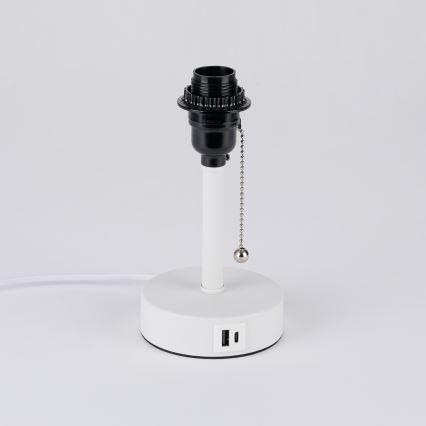 Brilagi - Настолна лампа с USB порт TABLON 1xE27/25W/230V бяла/черна