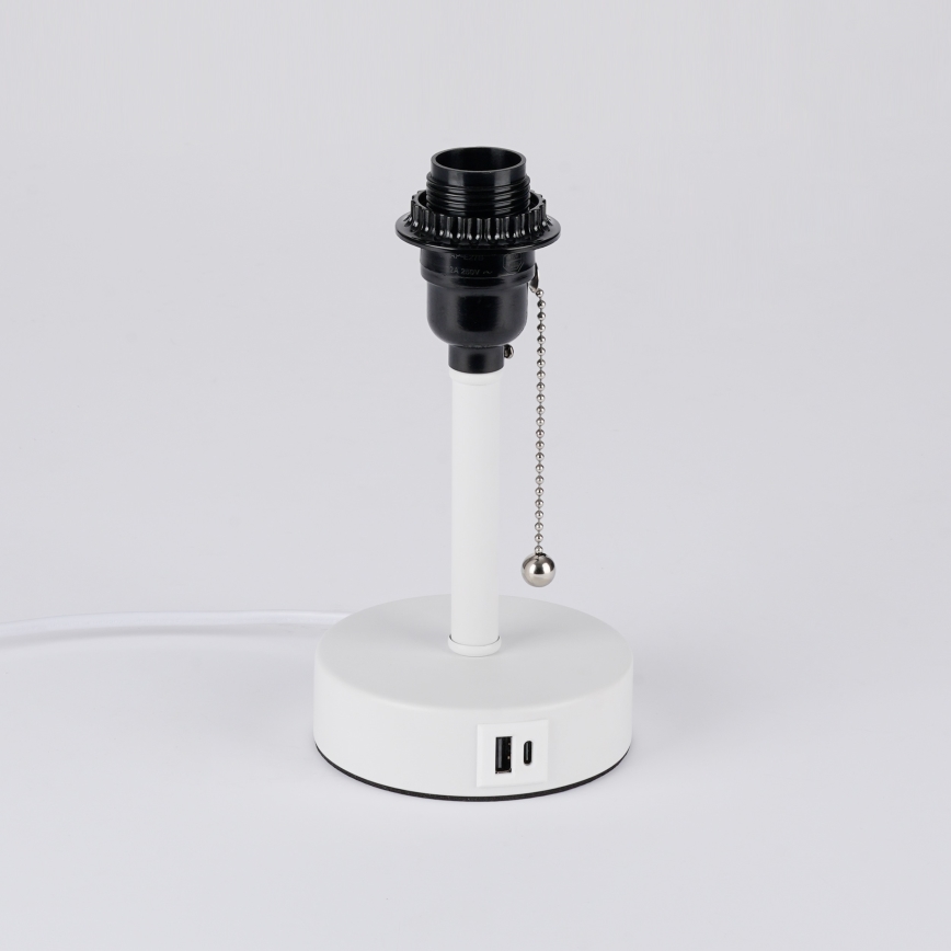 Brilagi - Настолна лампа с USB порт TABLON 1xE27/25W/230V бяла