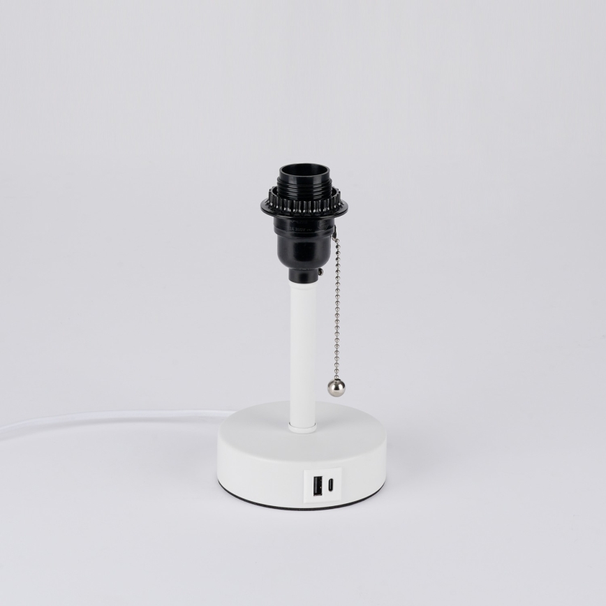 Brilagi - Настолна лампа с USB порт TABLON 1xE27/25W/230V бяла/кремава