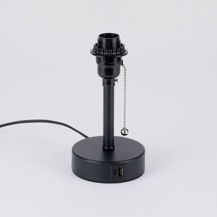 Brilagi - Настолна лампа с USB порт TABLON 1xE27/25W/230V черна