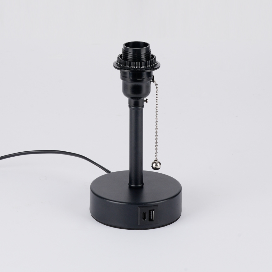 Brilagi - Настолна лампа с USB порт TABLON 1xE27/25W/230V черна
