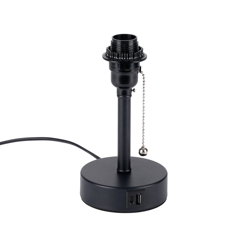 Brilagi - Настолна лампа с USB порт TABLON 1xE27/25W/230V черна