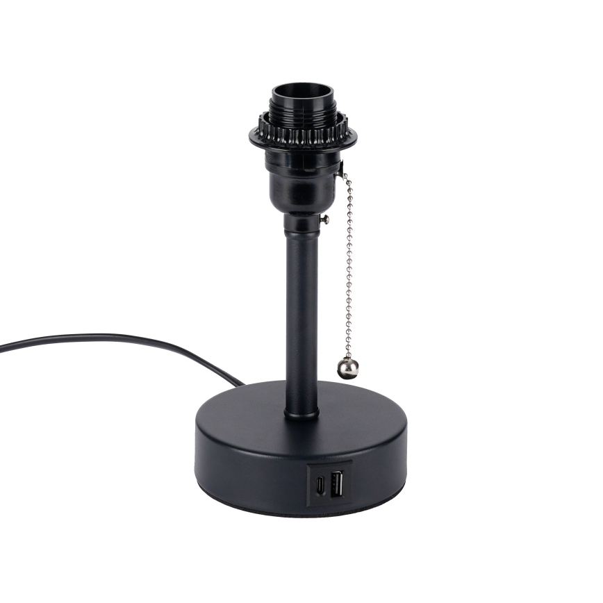 Brilagi - Настолна лампа TABLON с USB порт 1xE27/25W/230V черна/бежова
