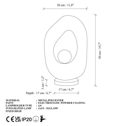 Brilagi - Настолна лампа WABI SABI 1xG9/8W/230V бяла