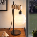 BRILAGI - Настолна лампа WOOD GLASS 1xE27/40W/230V кафява/черна/бяла