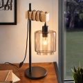 BRILAGI - Настолна лампа WOOD GLASS 1xE27/40W/230V кафява/черна/димчато бежова