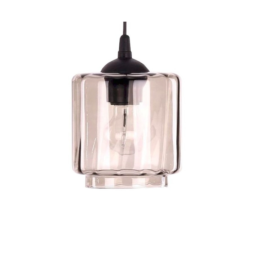 BRILAGI - Настолна лампа WOOD GLASS 1xE27/40W/230V кафява/черна/димчато бежова