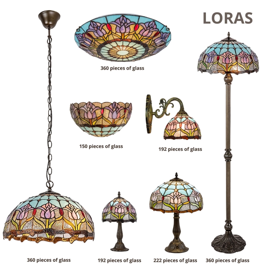 Brilagi - настолна витражна лампа Tiffany LORAS 1xE27/40W/230V