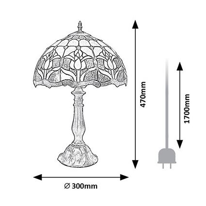 Brilagi - настолна витражна лампа Tiffany LORAS 1xE27/40W/230V