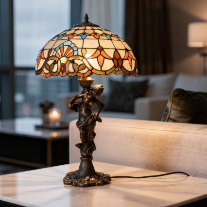 Brilagi - Настолна витражна лампа Tiffany MIRABELLA 1xE27/60W/230V