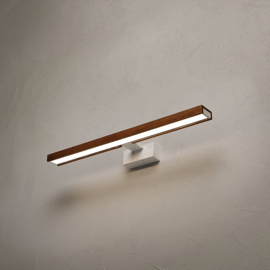 Brilagi - LED банно осветление за огледало 3 в 1 WOODY MIRROR LED/12W/230V 60 cm IP44 бяло/дъб-череша