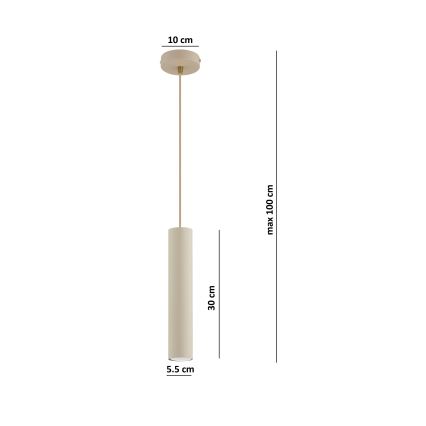 Brilagi - Окачващ полилей на кабел TUBE 1xGU10/15W/230V бежово/златисто