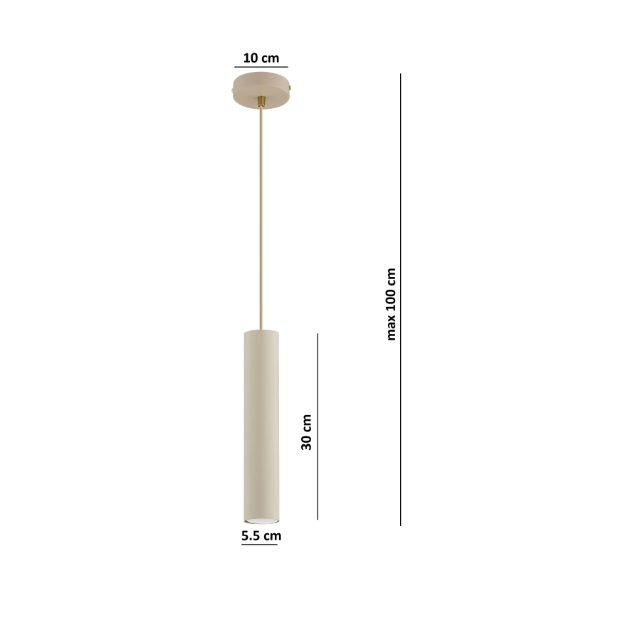 Brilagi - Окачващ полилей на кабел TUBE 1xGU10/15W/230V бежово/златисто