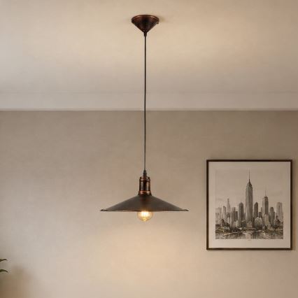 BRILAGI - Пендан на кабел FORGE 1xE27/60W/230V, Ø 36 см, патина/медна