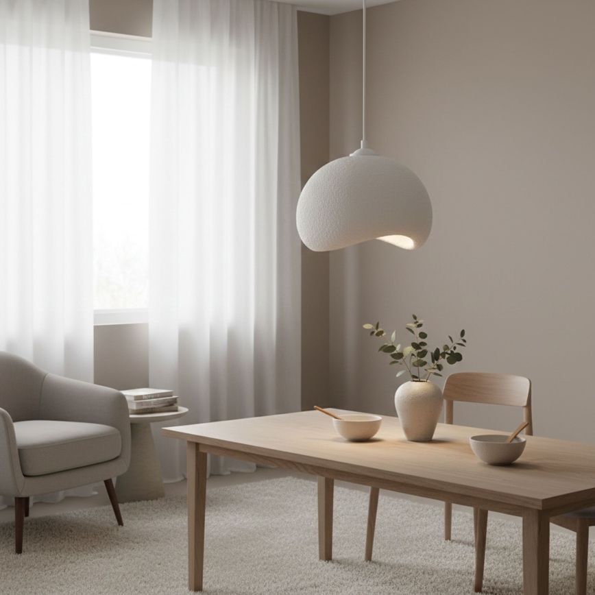 Brilagi - Пендан на кабел WABI SABI 1xE27/40W/230V Ø 34 см бял