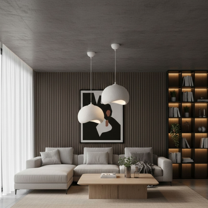 Brilagi - Пендан на кабел WABI SABI 1xE27/40W/230V Ø 34 см бял