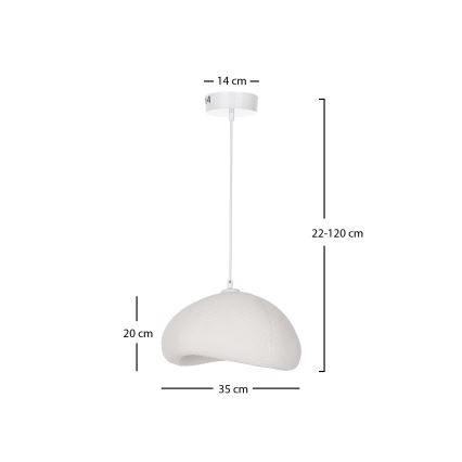 Brilagi - Пендан на кабел WABI SABI 1xE27/40W/230V Ø 35 см бял