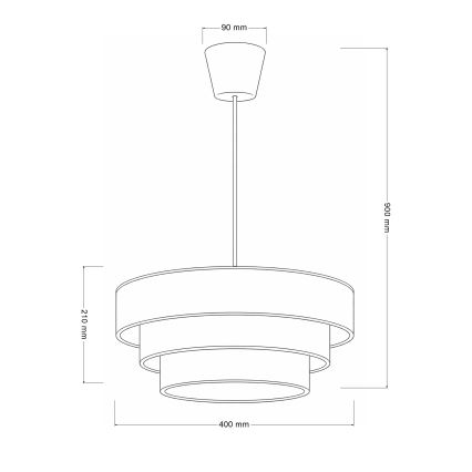 Brilagi - Пендант на шнур LUNETA 1xE27/60W/230V Ø 40 cm бежово/златисто