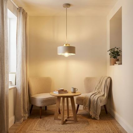 Brilagi - Пендант на кабел 1x E27/60W/230V, диаметър 20 см, бежово/златно