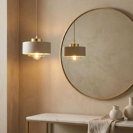 Brilagi - Пендант на кабел 1x E27/60W/230V, диаметър 20 см, бежово/златно
