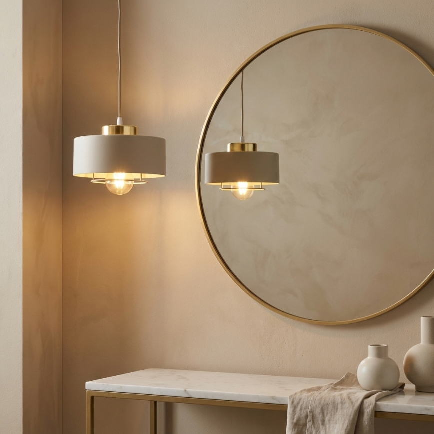 Brilagi - Пендант на кабел 1x E27/60W/230V, диаметър 20 см, бежово/златно