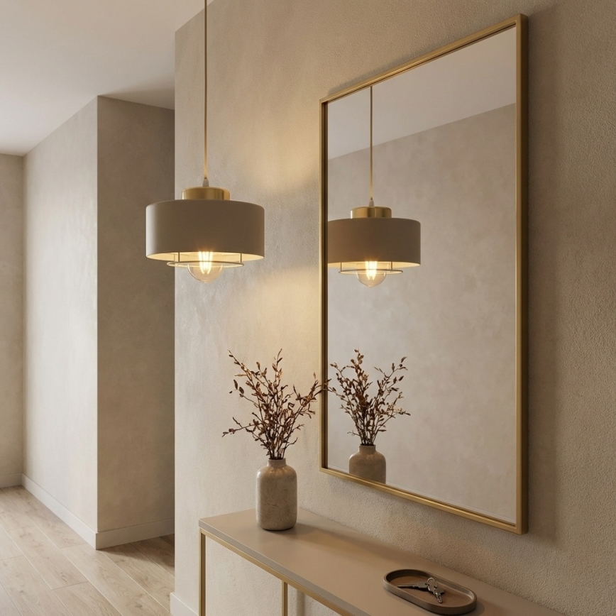 Brilagi - Пендант на кабел 1x E27/60W/230V, диаметър 20 см, бежово/златно