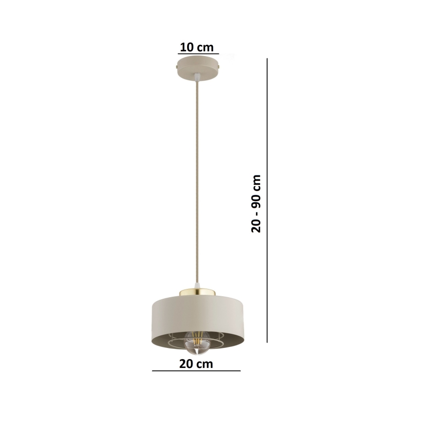 Brilagi - Пендант на кабел 1x E27/60W/230V, диаметър 20 см, бежово/златно