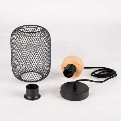 Brilagi - Пендант на кабел BASKLITE 1xE27/15W/230V каучукова дървесина/черен