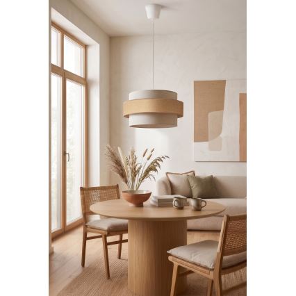 Brilagi - Пендант на кабел SPACE, 1xE27/60W/230V, Ø 40 cm, бежово/кремаво