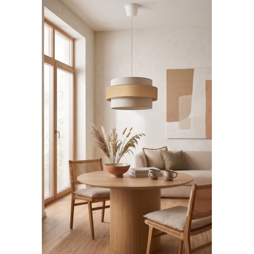 Brilagi - Пендант на кабел SPACE, 1xE27/60W/230V, Ø 40 cm, бежово/кремаво