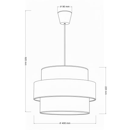 Brilagi - Пендант на кабел SPACE, 1xE27/60W/230V, Ø 40 cm, бежово/кремаво