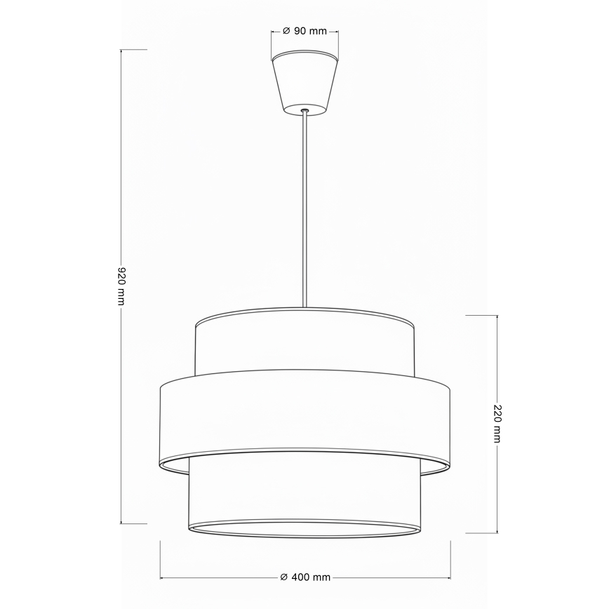 Brilagi - Пендант на кабел SPACE, 1xE27/60W/230V, Ø 40 cm, бежово/кремаво