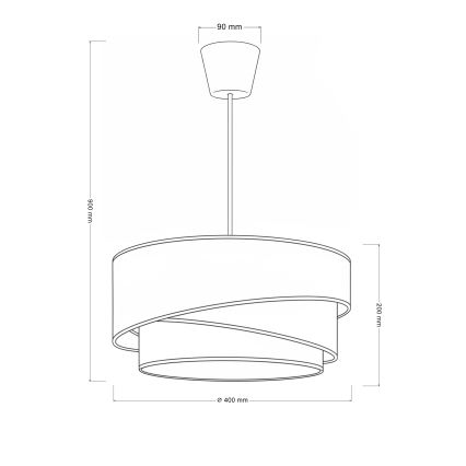 Brilagi - Пендант на кабел TRIO 1xE27/60W/230V Ø 40 см кремав/сив