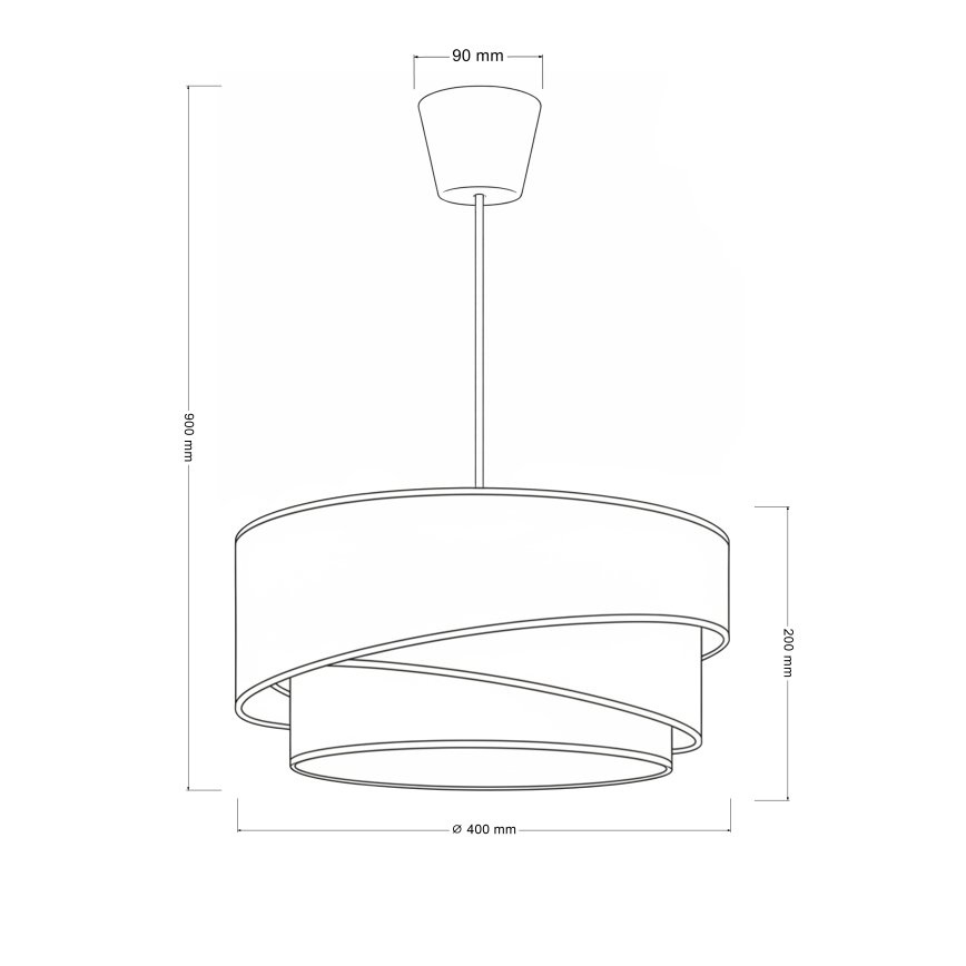 Brilagi - Пендант на кабел TRIO 1xE27/60W/230V Ø 40 см кремав/сив