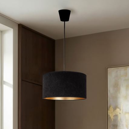 Brilagi - Пендант на кабел VELVET 1xE27/60W/230V Ø 40 см черен/златист
