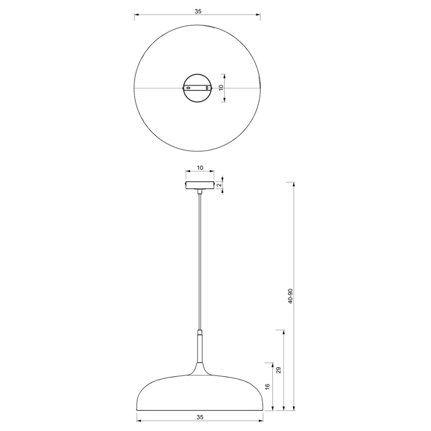 Brilagi - Пендел ABRAHAM 1xE27/60W/230V Ø 35 см бял