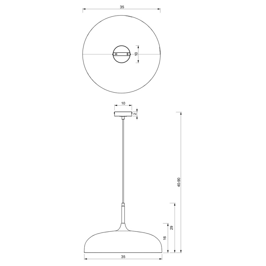 Brilagi - Пендел ABRAHAM 1xE27/60W/230V Ø 35 см черен