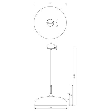 Brilagi - Пендел ABRAHAM 1xE27/60W/230V Ø 35 см зелен