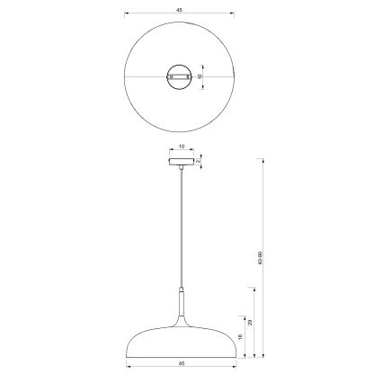 Brilagi - Пендел ABRAHAM 1xE27/60W/230V Ø 45 см бежов