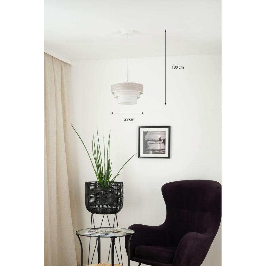 Brilagi - Пендел ALASKA LUNETA 1xE27/15W/230V Ø 25 см сив/кремав