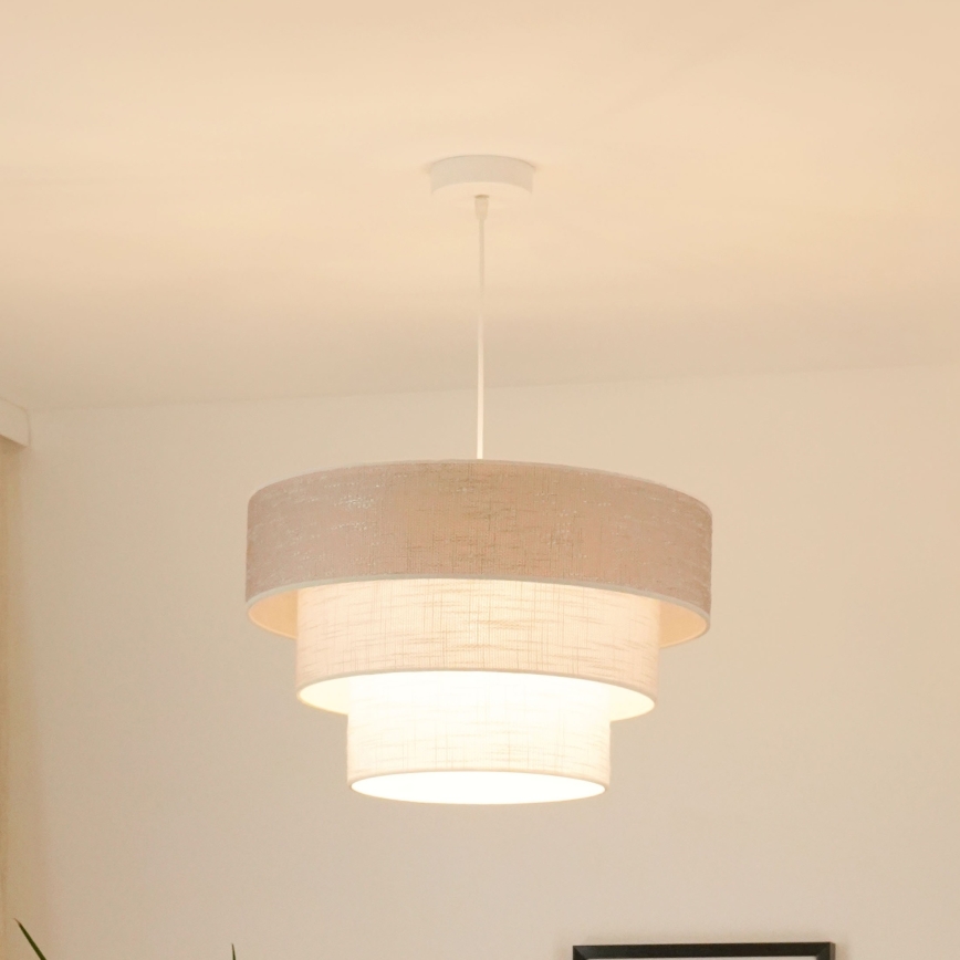 Brilagi - Пендел ALASKA LUNETA 1xE27/15W/230V Ø 45 см сив/кремав