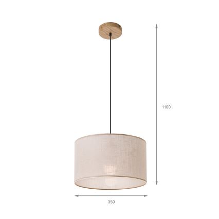 Brilagi - Пендел ANTHONY 1xE27/60W/230V дъб/бежов