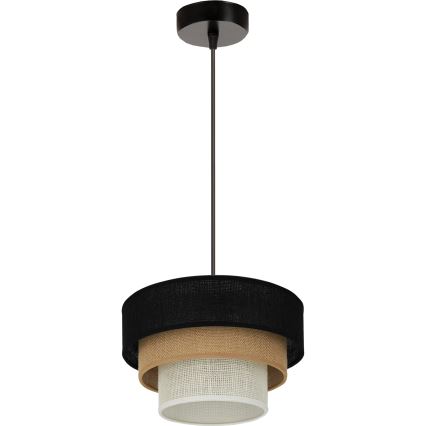 Brilagi - Пендел ASPEN LUNETA 1xE27/15W/230V Ø 25 см черен/бежов/кремав