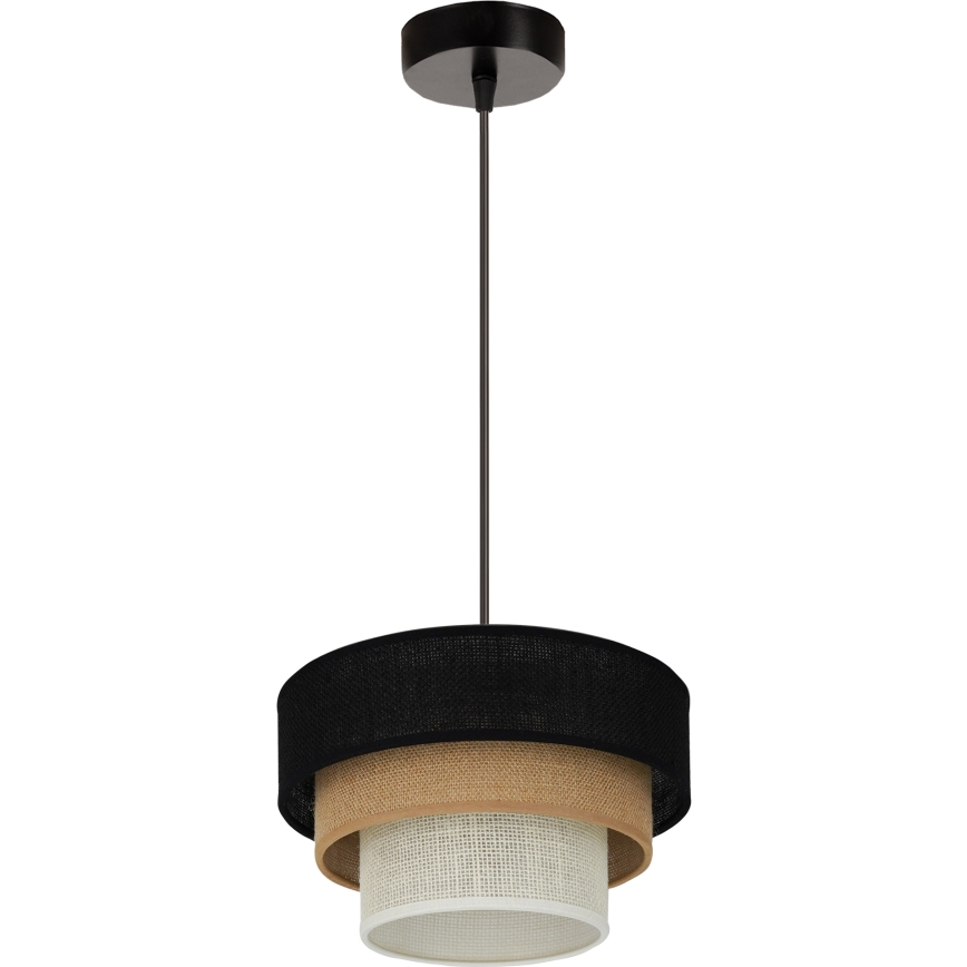 Brilagi - Пендел ASPEN LUNETA 1xE27/15W/230V Ø 25 см черен/бежов/кремав